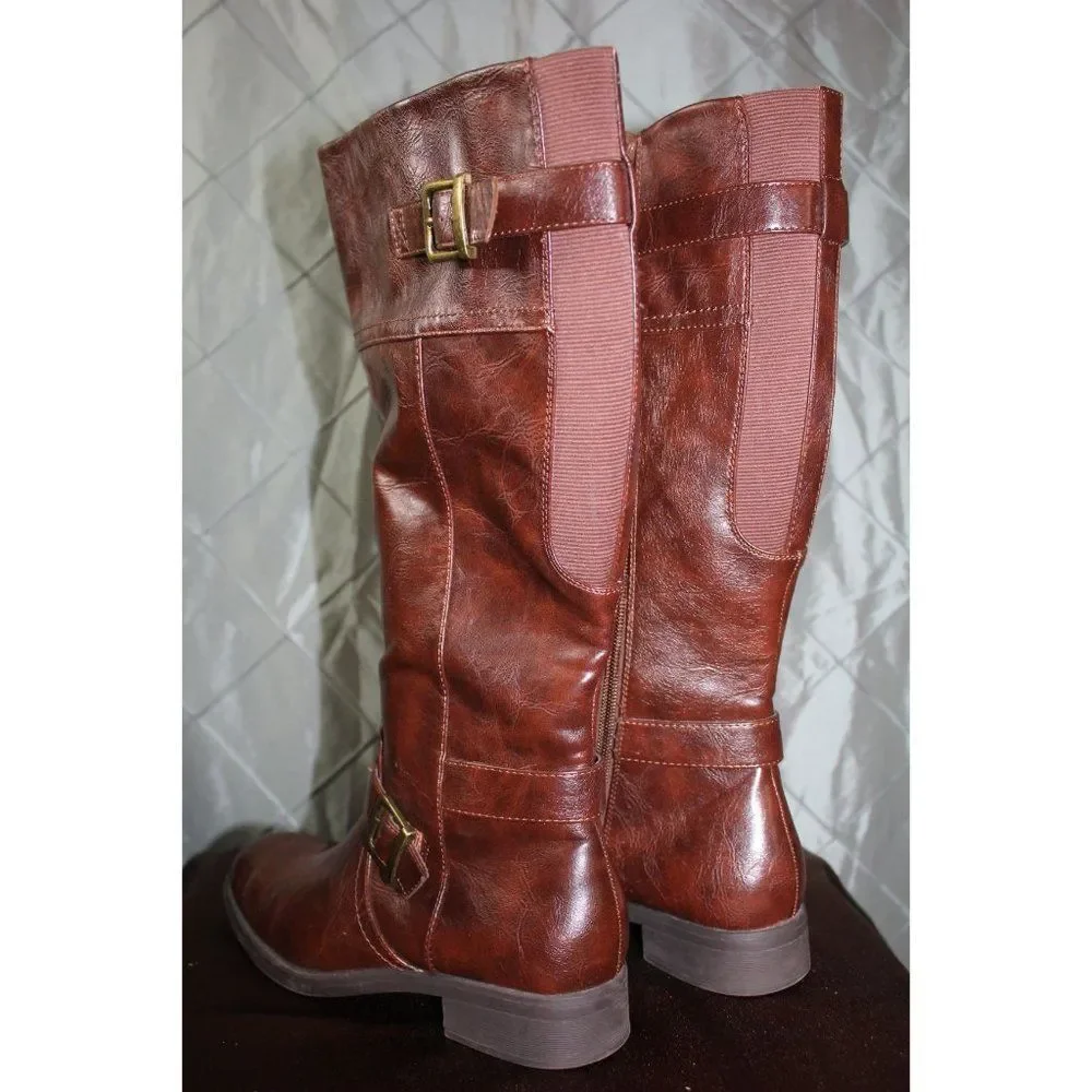 Kim‎ Rogers Rikki Below the Knee Brown Faux Leather Boot - Size 8M